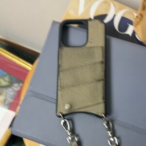 Bandolier Olive Green Leather Crossbody Phone Case